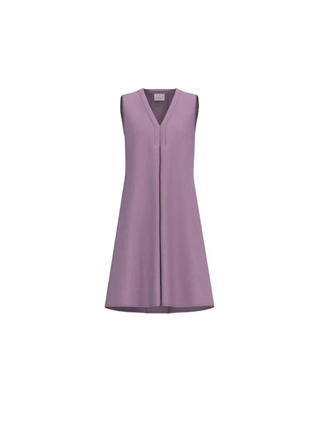 VESTITO CORTO SCOLLO A V  MISTO VISCOSA DONNA VIOLA