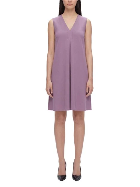 VESTITO CORTO SCOLLO A V  MISTO VISCOSA DONNA VIOLA