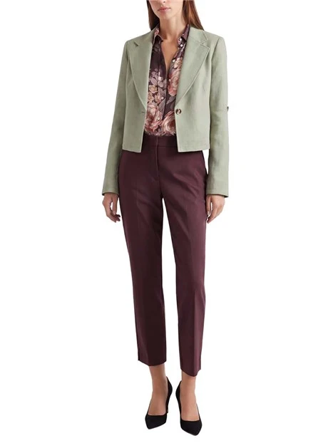 BLAZER IN TELA DI PURO LINO DONNA VERDE