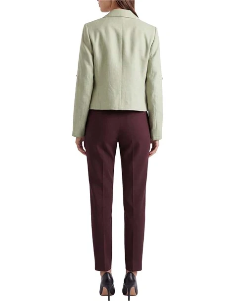 BLAZER IN TELA DI PURO LINO DONNA VERDE