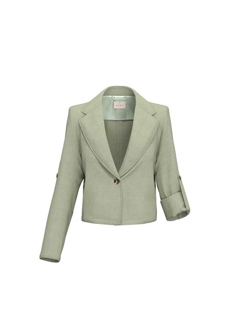 BLAZER IN TELA DI PURO LINO DONNA VERDE