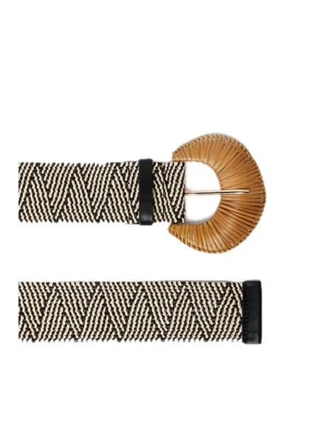 CINTURA ELASTICIZZATA IN RAFIA DONNA BIANCO