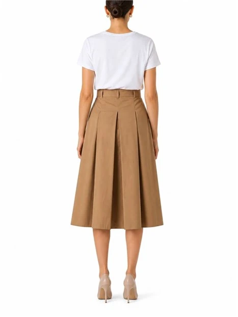 VESTITO LUNGO IN DOPPIO MATERIALE E E CINTURA DONNA MARRONE