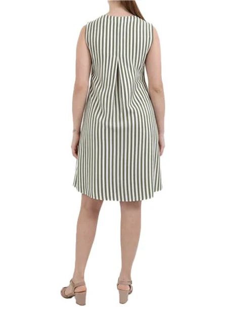 VESTITO CORTO SCOLLO A V  MISTO VISCOSA FANTASIA DONNA VERDE