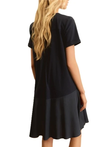 VESTITO CORTO IN JERSEY CON BALZA  DONNA BLU