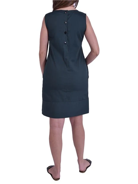 VESTITO CORTO SMANICATO IN PURO COTONE VERDE