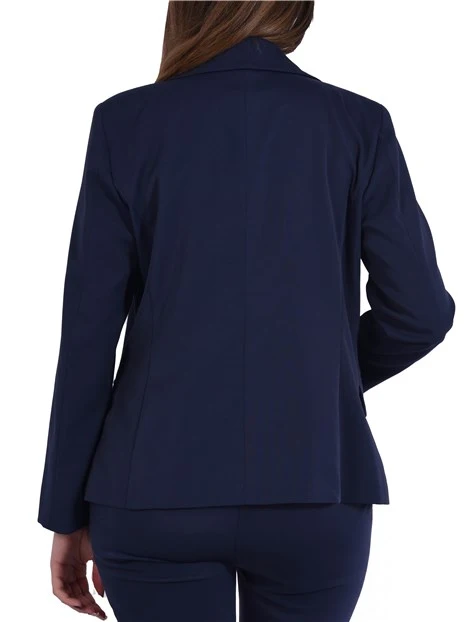 BLAZER SCOLLO REVER IN MISTO VISCOSA FODERATO DONNA BLU