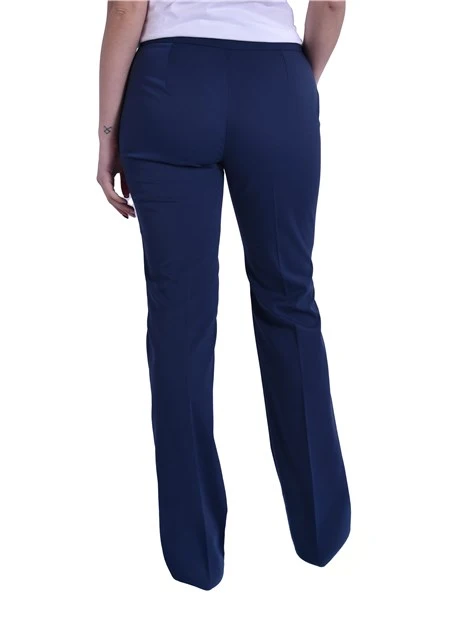 PANTALONE PALAZZO CON PIEGA STIRATA FIT REGOLARE DONNA BLU