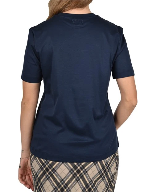 T-SHIRT DONNA BLU CON MOTIVO RICAMATO DONNA BLU