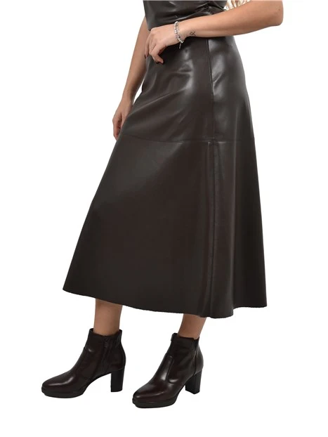 GONNA LUNGA IN JERSEY SPALMATO DONNA MARRONE