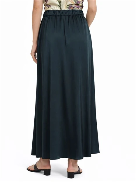 GONNA LUNGA A PORTAFOGLIO CON  INSERTO ELASTICO DONNA VERDE