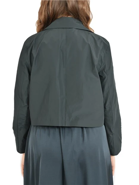 GIACCA CORTA CON BOTTONE SINGOLO RIVESTITO DONNA VERDE