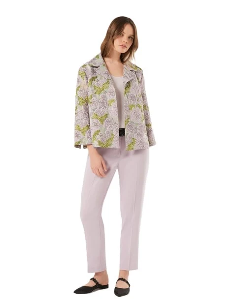 PANTALONI A SIGARETTA IN TESSUTO FLUIDO STRETCH DONNA LILLA