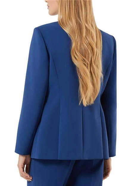 BLAZER  IN CADY BISTRETCH CON SPACCHI SUL RETRO DONNA BLU