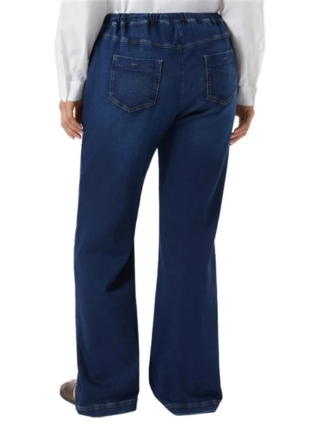 PANTALONI PALAZZO  IN FELPA DENIM CON COULISSE  DONNA BLU