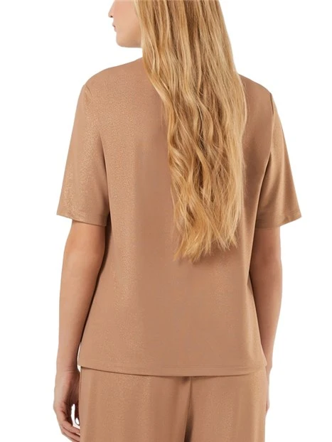 T-SHIRT MANICA CORTA IN JERSEY FLUDIO DONNA MARRONE