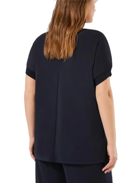 T-SHIRT MANICA CORTA CON MANICHE A KIMONO E SPACCHETTI DONNA BLU