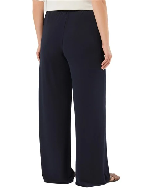 PANTALONI PALAZZO IN JERSEY FLUIDO CON INSERTO ELASTICO DONNA BLU