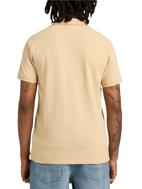 POLO IN COTONE BIOLOGICO SLIM FIT UOMO BEIGE