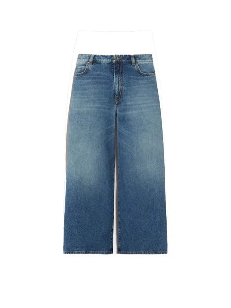 PANTALONI PALAZZO CON ZIP COPERTA DONNA BLU