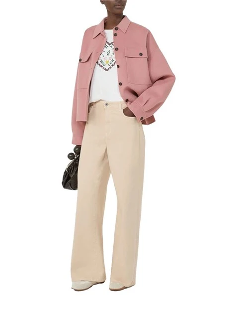 T-SHIRT MANICA CORTA CON DIVERSE FANTASIE APPLICATE DONNA  BIANCO