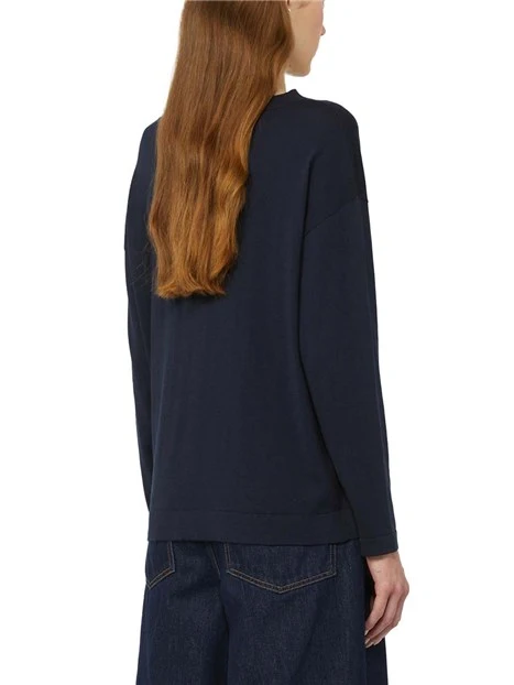 MAGLIA SCOLLO A BARCA RIFINITO DONNA BLU