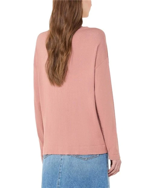 MAGLIA SCOLLO A BARCA RIFINITO DONNA ROSA