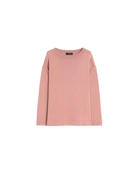 MAGLIA SCOLLO A BARCA RIFINITO DONNA ROSA