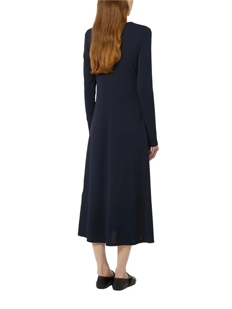 VESTITO LUNGO IN JERSEY GIROCOLLO DONNA BLU
