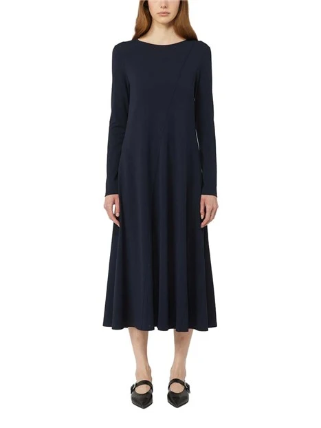 VESTITO LUNGO IN JERSEY GIROCOLLO DONNA BLU