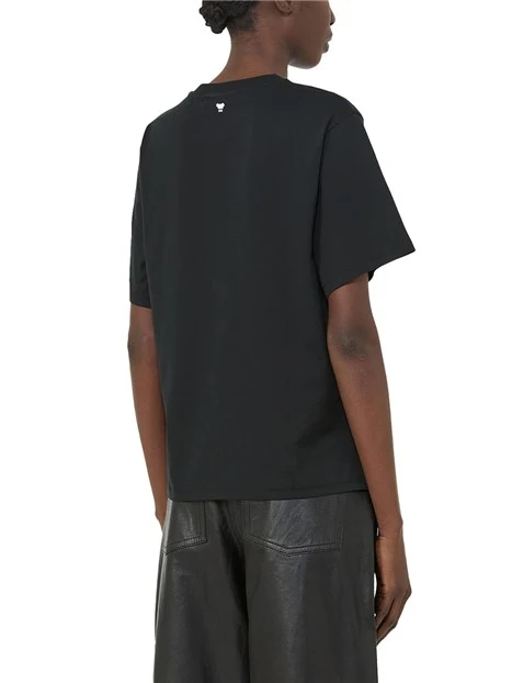 T-SHIRT MANICA CORTA CON MOTIVO RICAMATO DONNA NERO