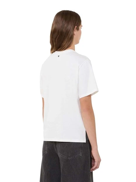 T-SHIRT MANICA CORTA CON MOTIVO RICAMATO DONNA BIANCO