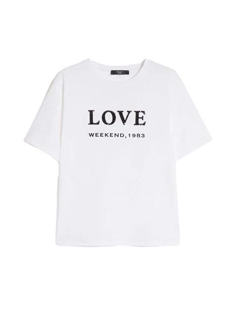 T-SHIRT MANICA CORTA CON MOTIVO RICAMATO DONNA BIANCO