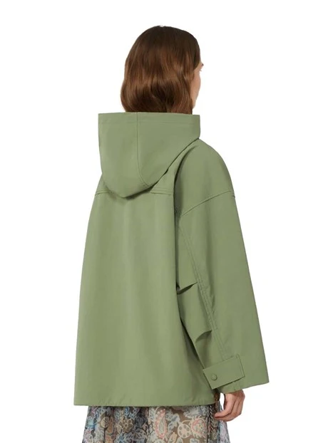 GIACCA IMPERMEABILE ANTIVENTO CON CAPPUCCIO DONNA VERDE