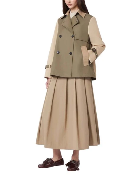 TRENCH CORTO ANTIGOCCIA DOPPIOPETTO DONNA MARRONE