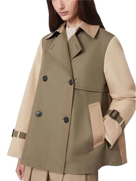 TRENCH CORTO ANTIGOCCIA DOPPIOPETTO DONNA MARRONE