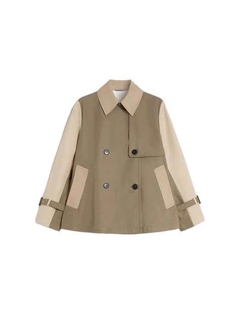 TRENCH CORTO ANTIGOCCIA DOPPIOPETTO DONNA MARRONE