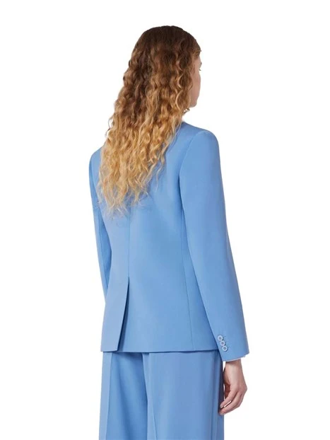 BLAZER IN LANA CON BOTTONI SUI POLSI  DONNA AZZURRO