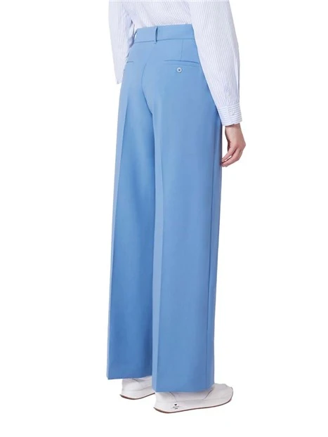 PANTALONI PALAZZO CON PIEGA STIRATA DONNA AZZURRO