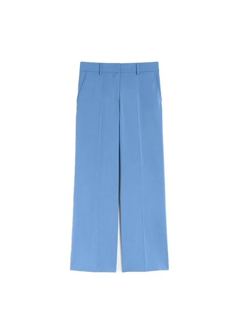 PANTALONI PALAZZO CON PIEGA STIRATA DONNA AZZURRO