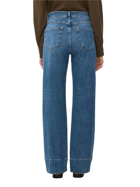 JEANS REGULAR CON PIEGA STIRATA E ZIP NASCOSTA DONNA BLU