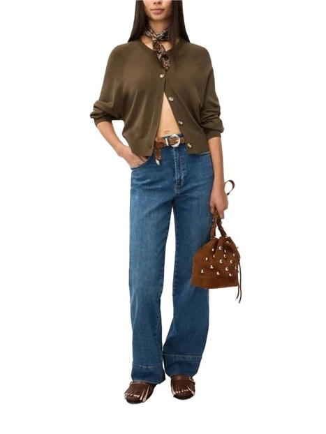 JEANS REGULAR CON PIEGA STIRATA E ZIP NASCOSTA DONNA BLU