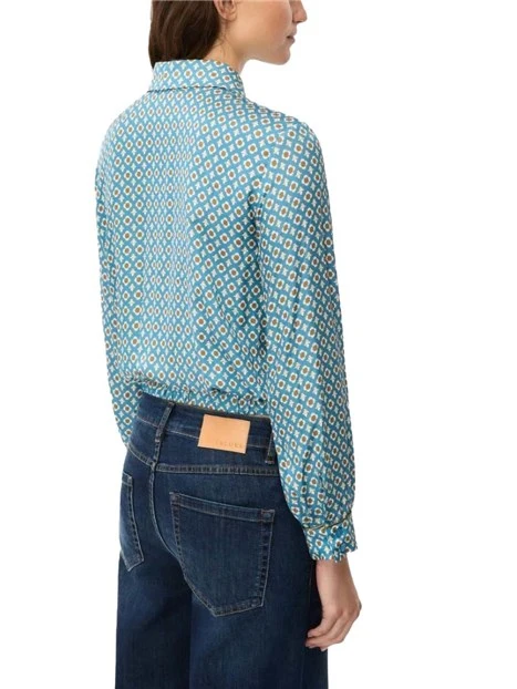 CAMICIA CON LEMBI DA ANNODARE DONNA  CELESTE