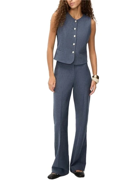 GILET FIT ADERENTE SCOLLO A V DONNA BLU