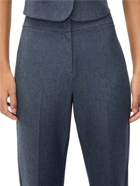 PANTALONI PALAZZO IN JERSEY MISTO COTONE DONNA BLU