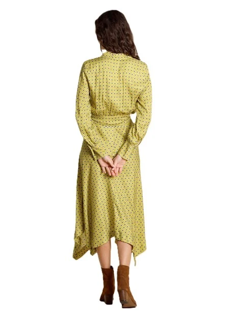 VESTITO LUNGO CHEMISIER IN TWILL STAMPATO DONNA GIALLO