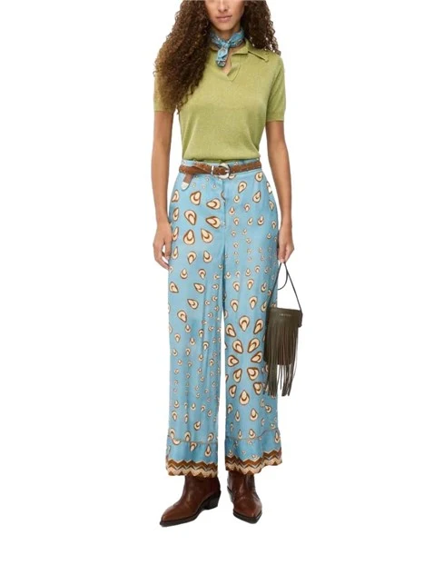 T-SHIRT MANICA CORTA IN LUREX SCOLLO A V DONNA VERDE