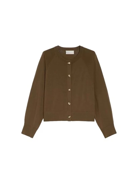 CARDIGAN IN MISTO VISCOSA CON VESTIBILITA' AMPIA DONNA MARRONE