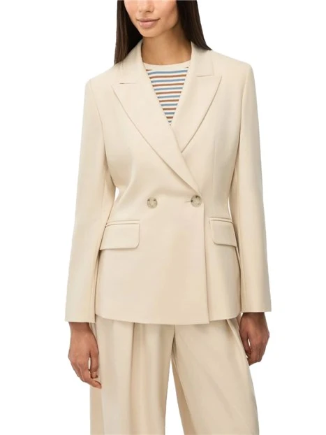 BLAZER IN MISTO VISCOSA CON SPACCO DONNA AVORIO