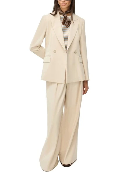 BLAZER IN MISTO VISCOSA CON SPACCO DONNA AVORIO